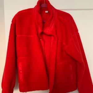 NWOT Red Snap Fleece Sherpa Jacket